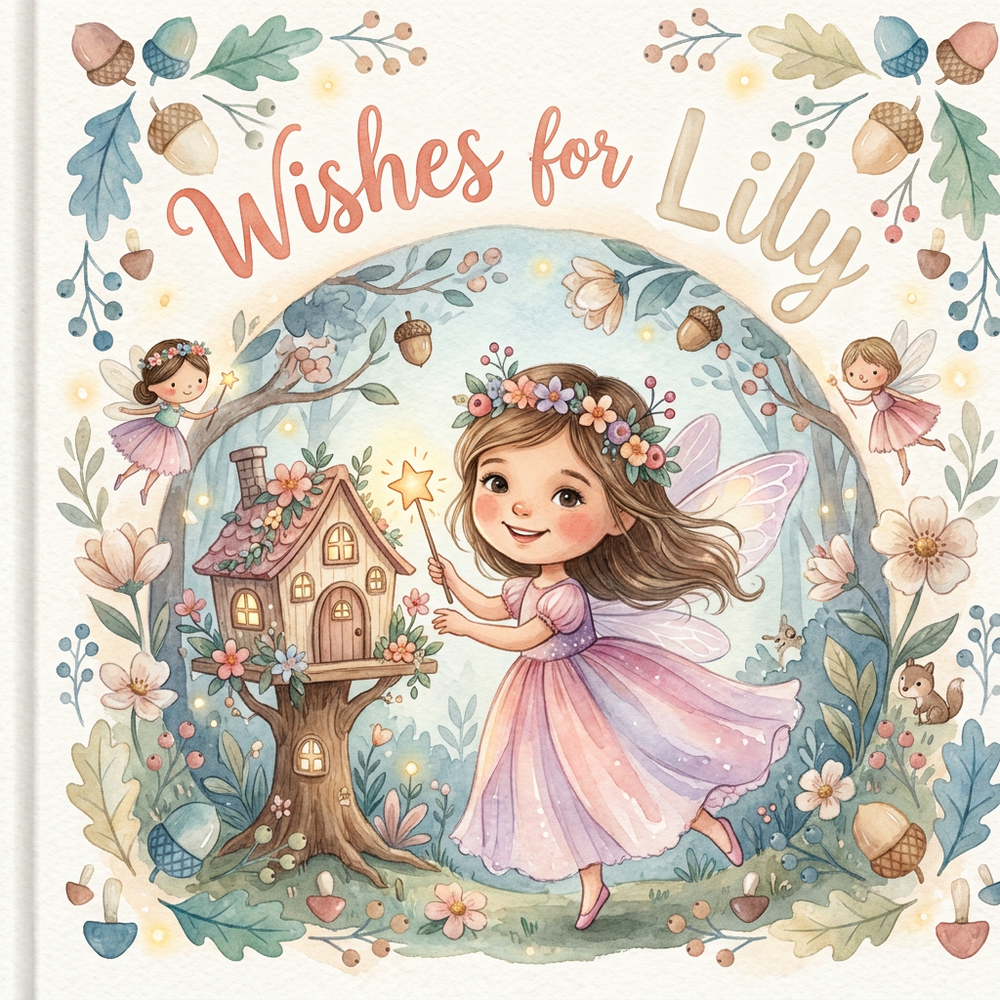 Personalized children's book — Personalized Fairy Wishes Book, Custom Name Story for Children, Magical Birthday Gift — cover