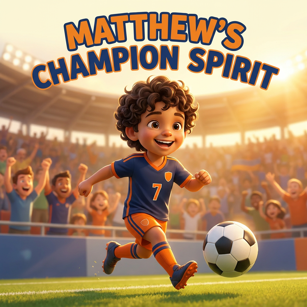 Personalized children's book — Personalized Sports Star Storybook, Custom Name Champion Book, First Birthday Gift — cover
