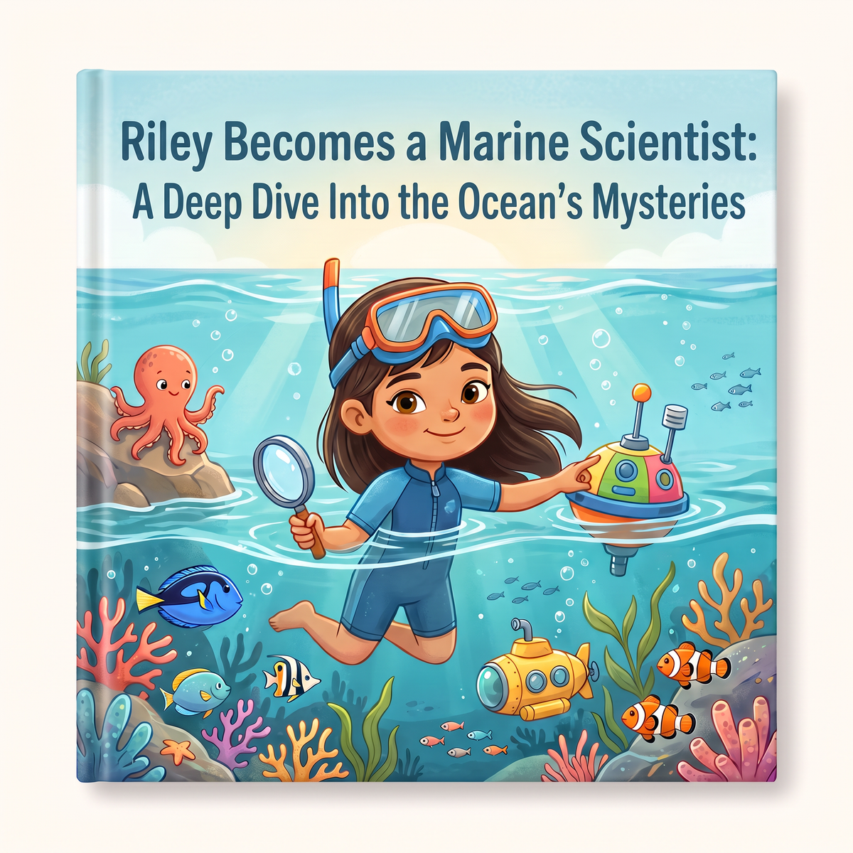 Front cover of “Riley Becomes a Marine Scientist: A Deep Dive Into the Ocean's Mysteries”