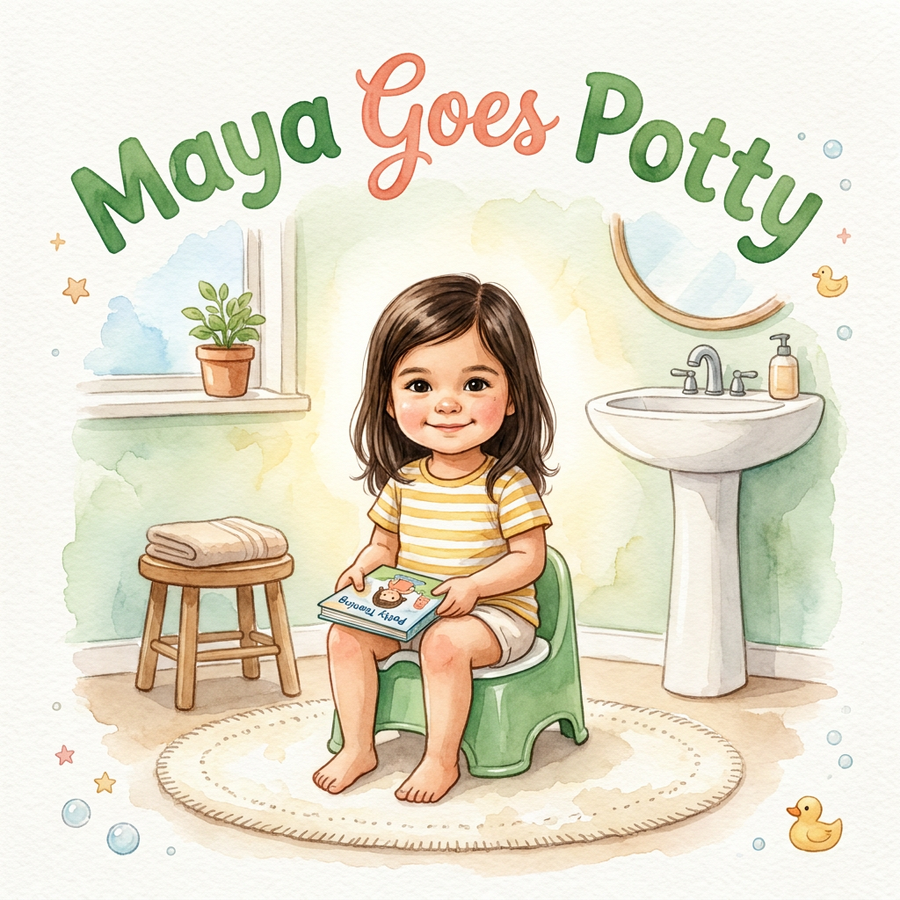 Personalized children's book — Custom Potty Training Book for Maya, Personalized Toddler Story Gift, Toilet Learning Keepsake — cover