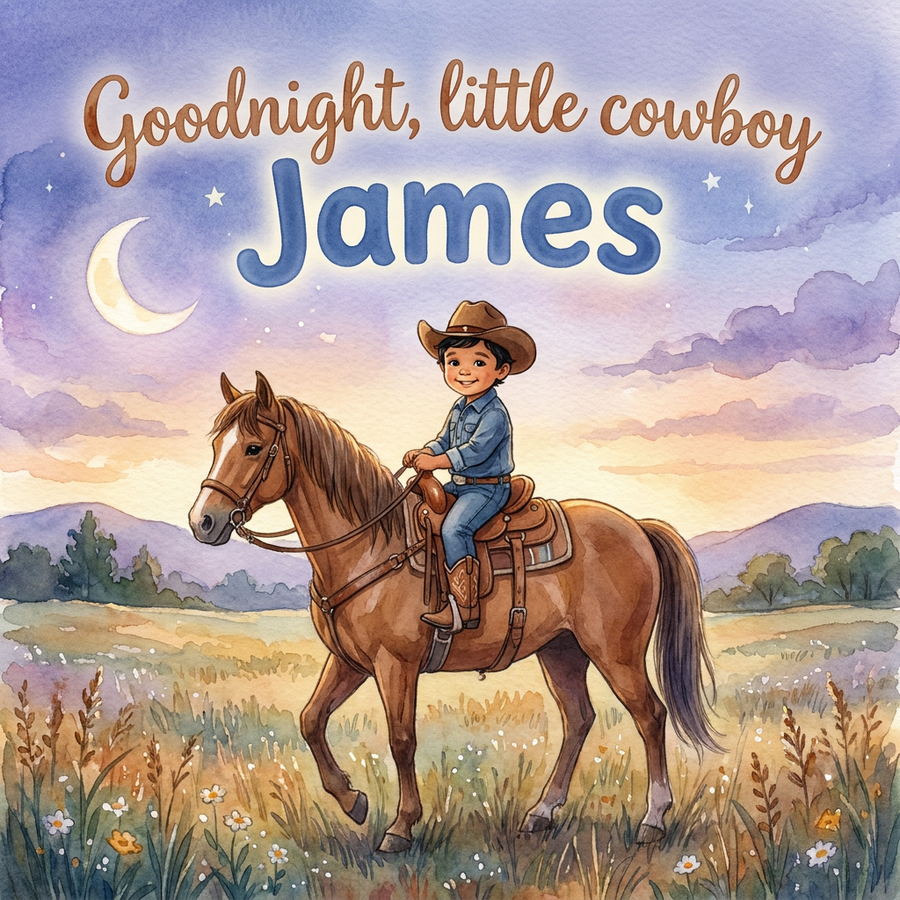 Personalized children's book — Personalized Cowboy Story Book for James, Custom Name Western Adventure — cover