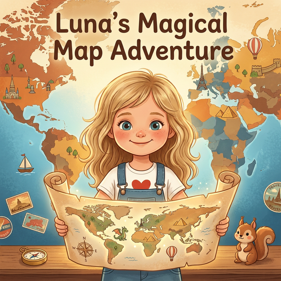 Personalized children's book — First Birthday Gift, Personalized Treasure Map Book, Custom Name Adventure Story — cover