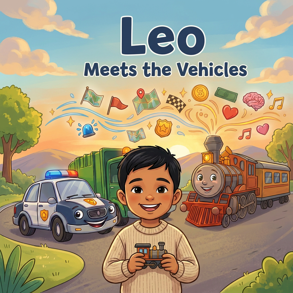 Personalized children's book — Personalized Vehicles Story Book, Custom Name for Kids, First Birthday Gift — cover