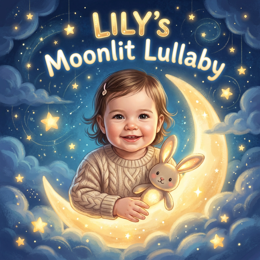 Personalized children's book — Custom Name Storybook for Bedtime, Personalized Moonlit Lullaby, Baby Shower Gift — cover