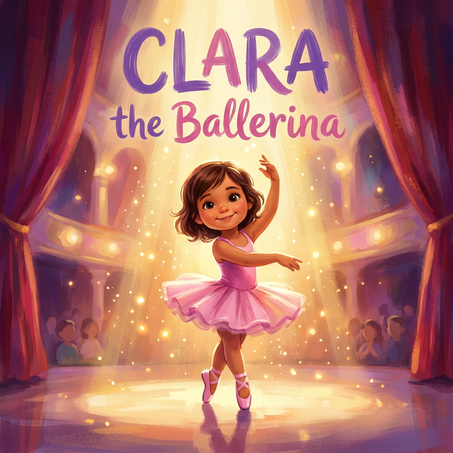 Personalized children's book — Custom Ballerina Storybook for Girls, Personalized Name Keepsake, First Birthday Gift Idea — cover