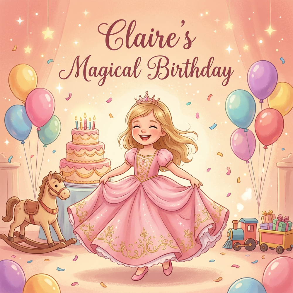 Personalized children's book — Personalized Princess Birthday Book for Girls - Custom Story Gift — cover