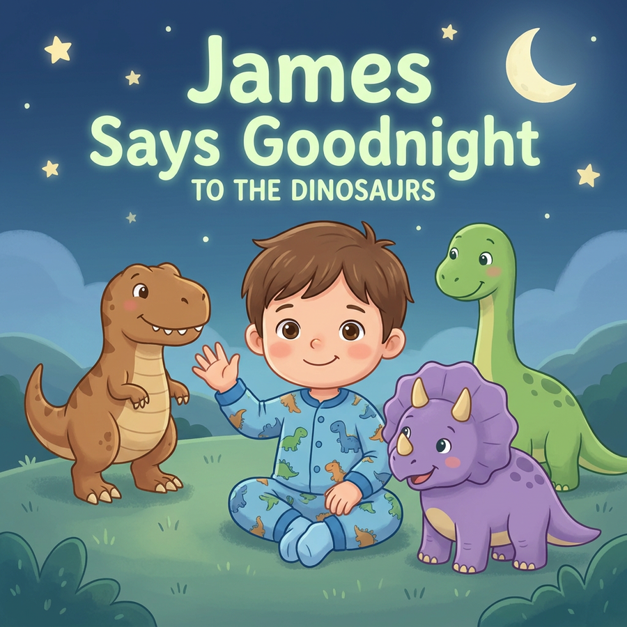 Personalized children's book — Custom Name Dinosaur Adventure Book, Personalized Toddler Bedtime Story, Unique Kids Gift — cover
