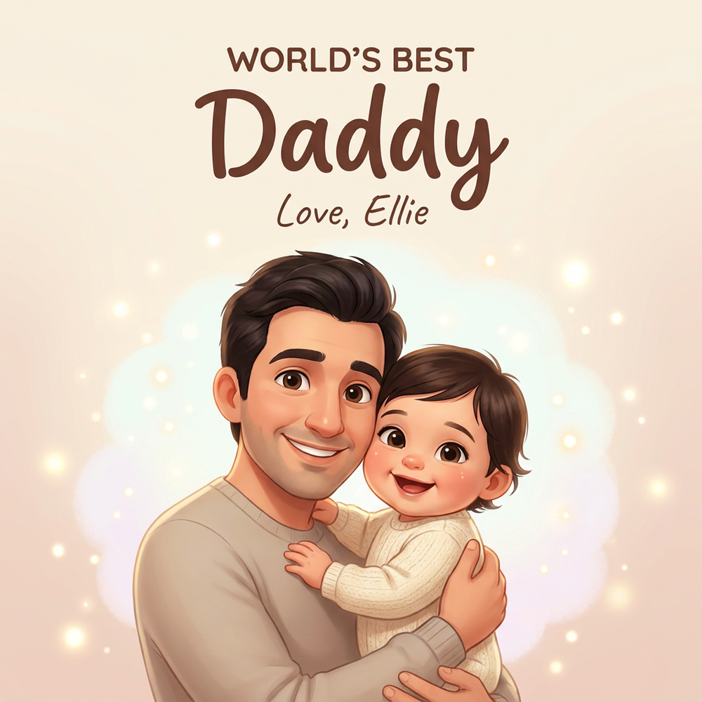 Personalized children's book — Personalized First Father's Day Daddy & Baby Book, Custom Name Keepsake Story — cover