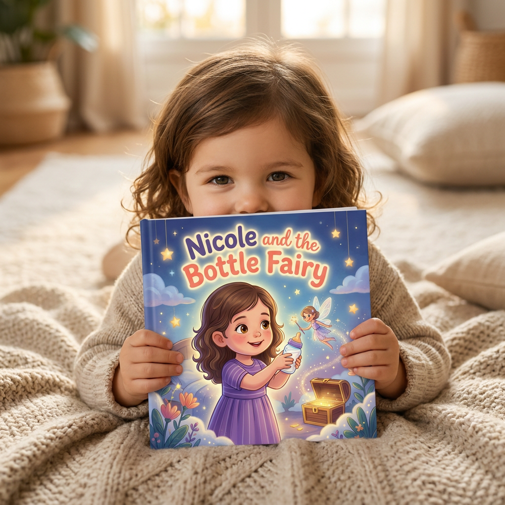 Personalized children's book — Personalized Fairy Storybook, Custom Name Keepsake, First Birthday Gift — on shelf