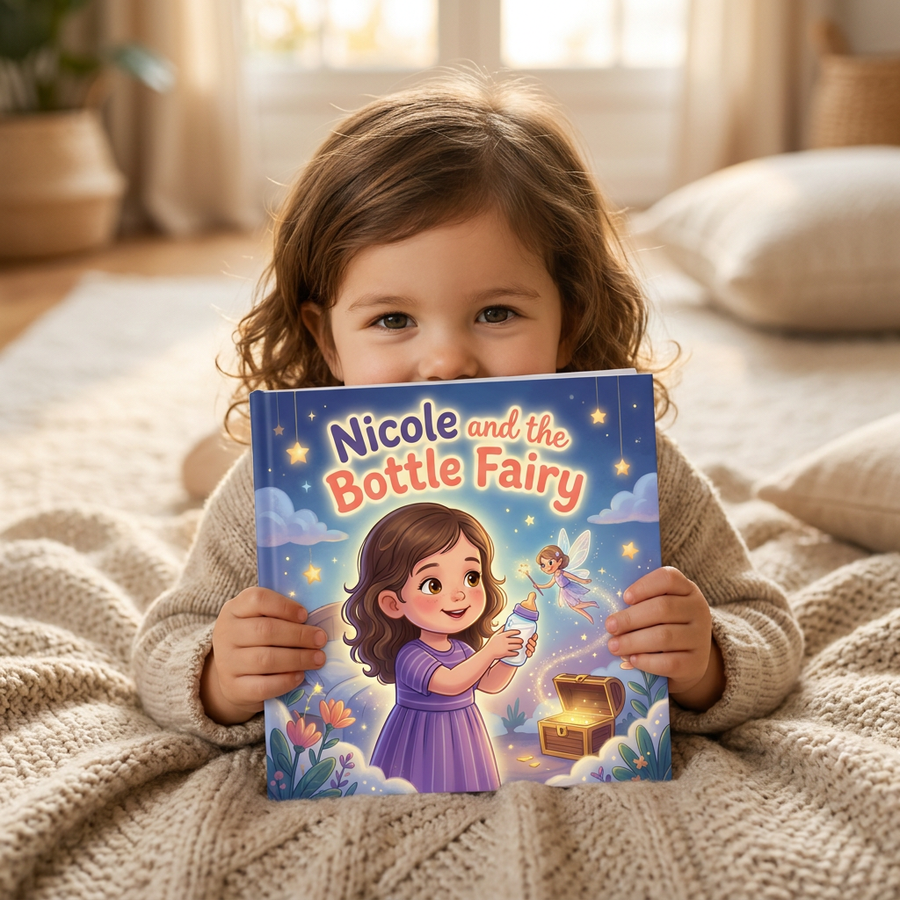 Personalized children's book — Personalized Fairy Storybook, Custom Name Keepsake, First Birthday Gift — on shelf