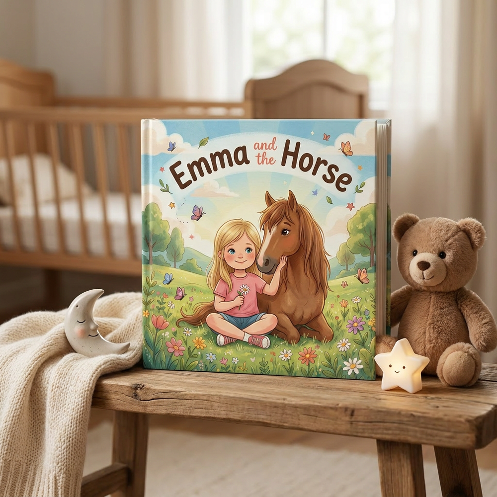 Personalized Horse Adventure Story Book, Custom Name Keepsake for Kids, Unique Childhood Gift — at home