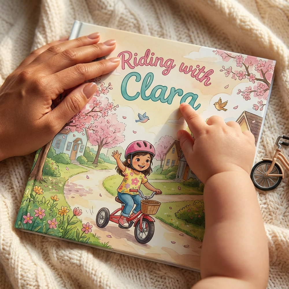 Custom Name Storybook Gift for Kids, Personalized Adventure Ride, Children's Keepsake Book — cover detail