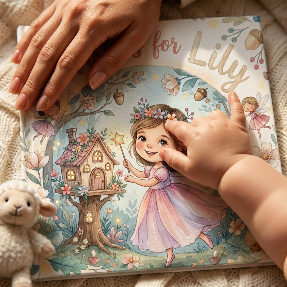 Personalized Fairy Wishes Book, Custom Name Story for Children, Magical Birthday Gift — cover detail