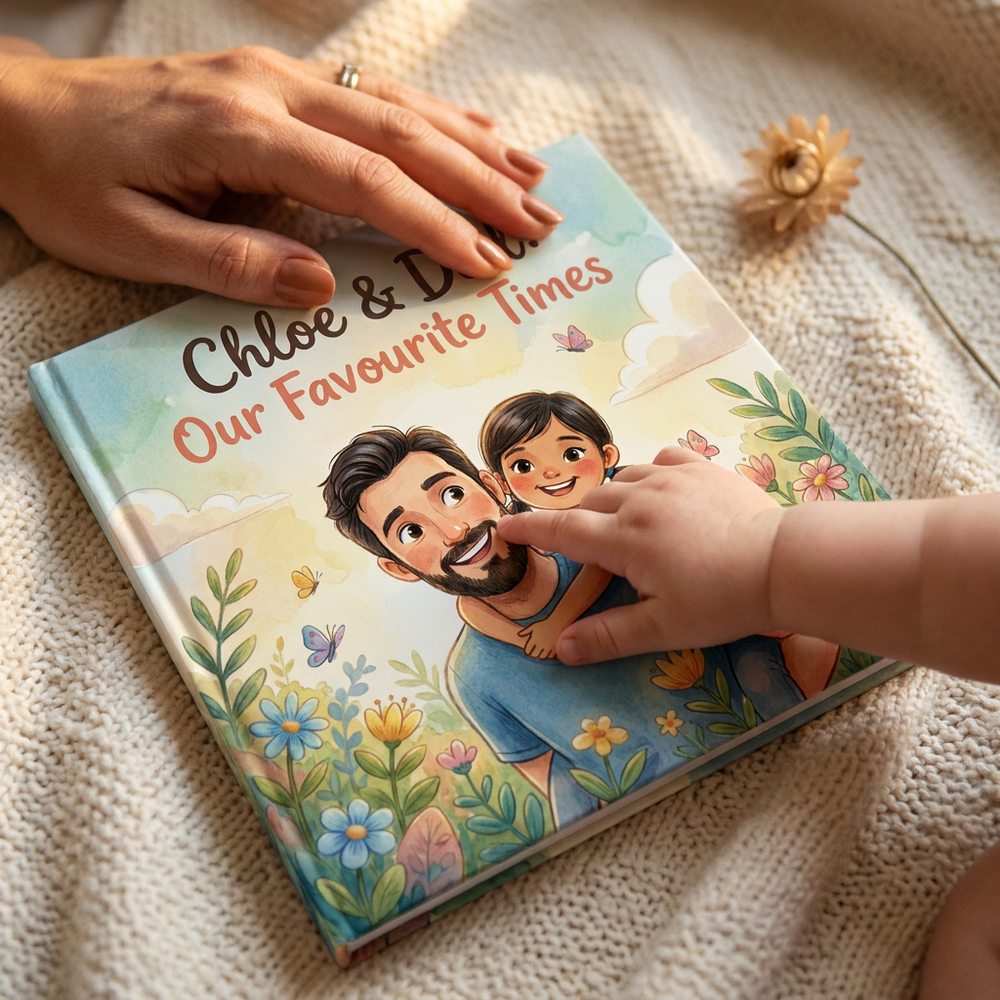 Personalized Father's Day Book for Dad, Custom Daddy & Child Keepsake Story — cover detail
