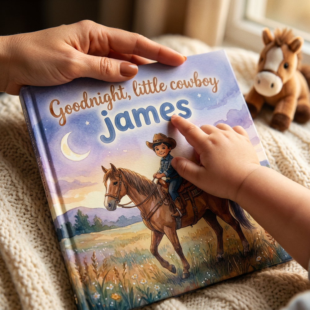 Personalized Cowboy Story Book for James, Custom Name Western Adventure — cover detail