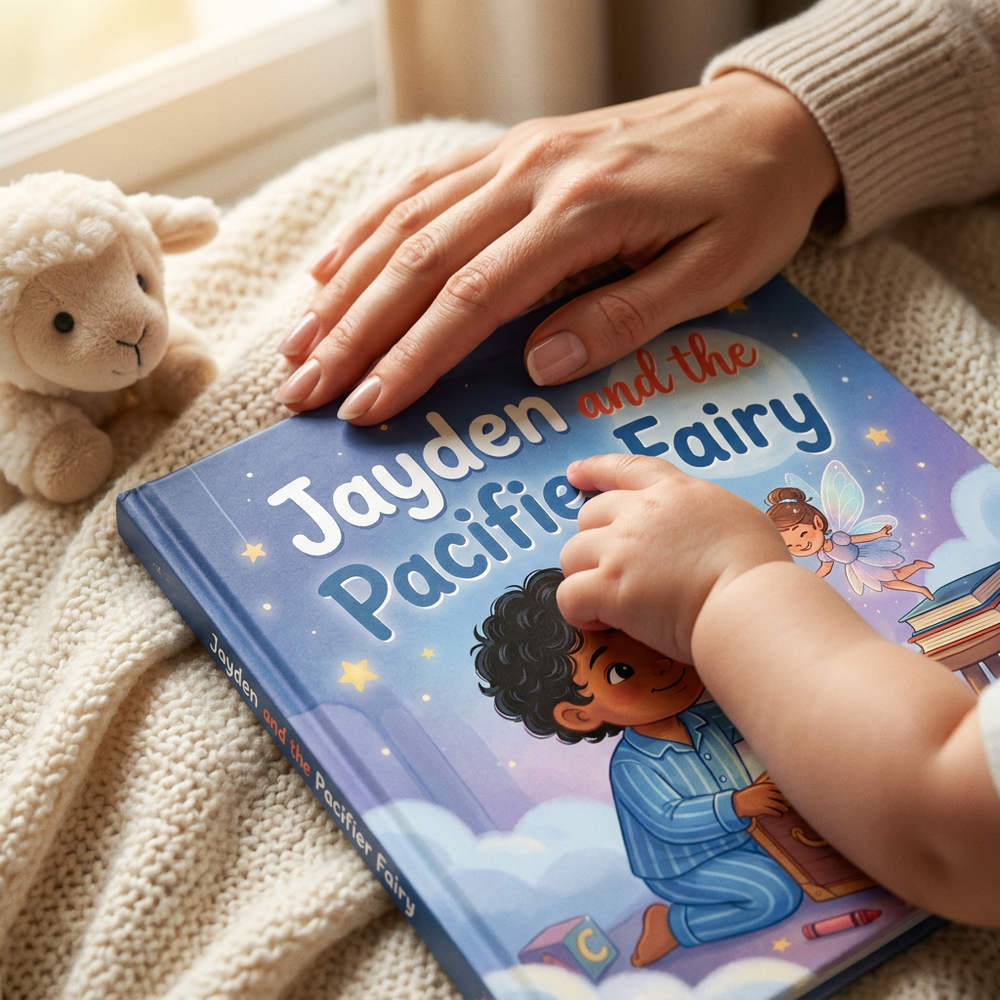 Personalized Pacifier Fairy Book, Custom Name Toddler Story, Goodbye Dummy Gift, Keepsake — cover detail