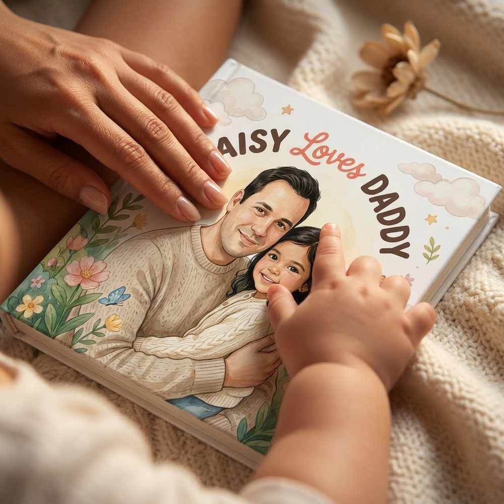 Custom Father's Day Book for Dad, Personalized Daddy & Me Story — cover detail
