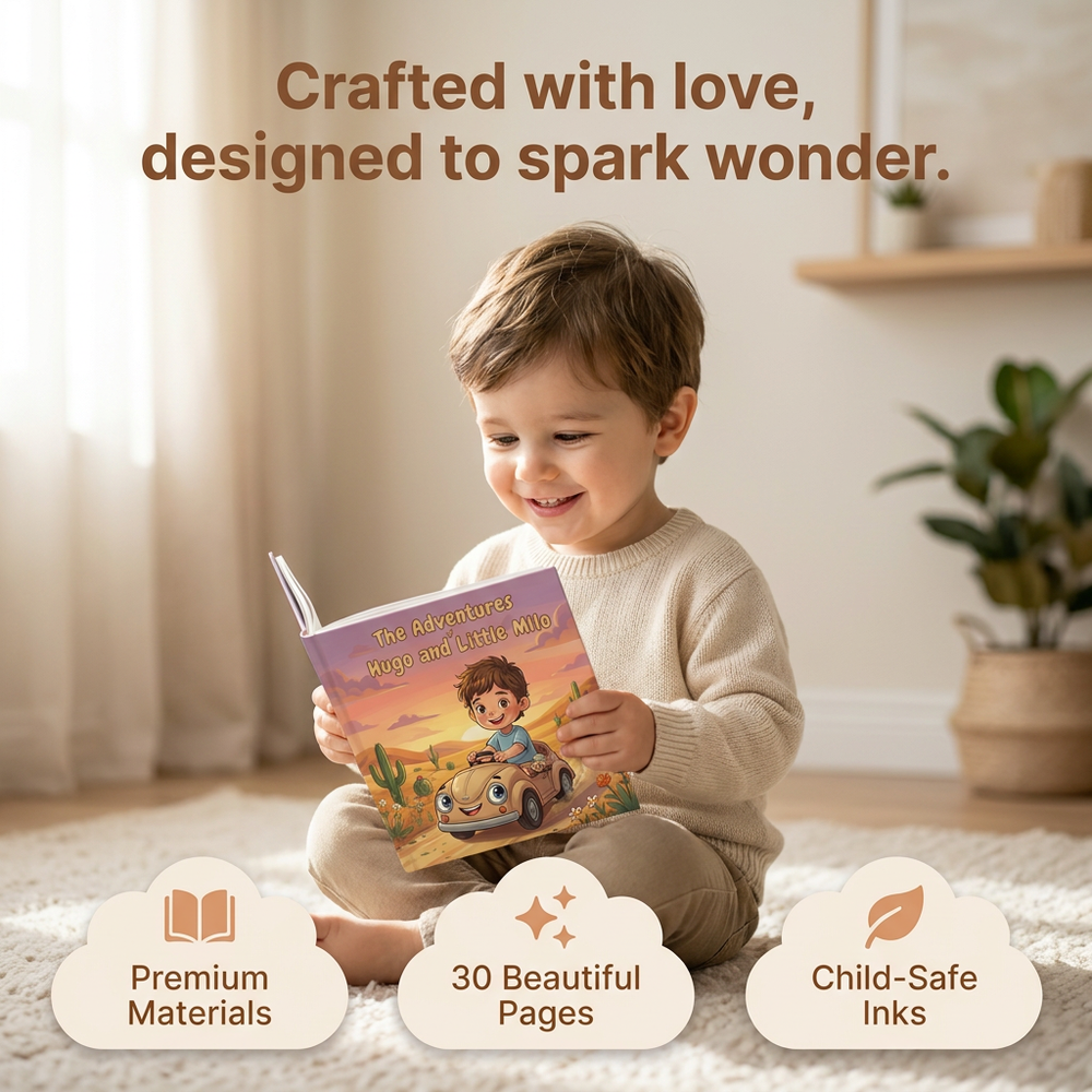 Personalized Hugo & Milo Bedtime Story, Custom Name Keepsake Book, Baby Gift — cozy reading moment with mom