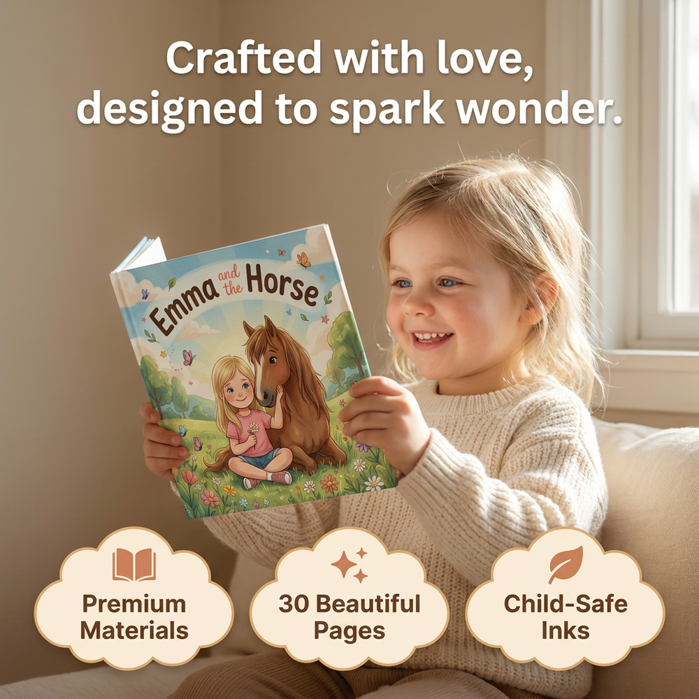 Personalized Horse Adventure Story Book, Custom Name Keepsake for Kids, Unique Childhood Gift — cozy reading moment with mom