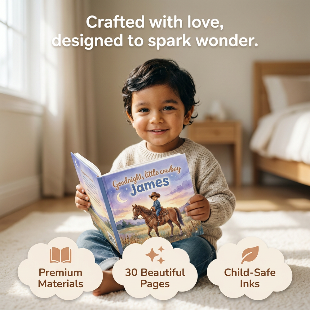 Personalized Cowboy Story Book for James, Custom Name Western Adventure — cozy reading moment with mom