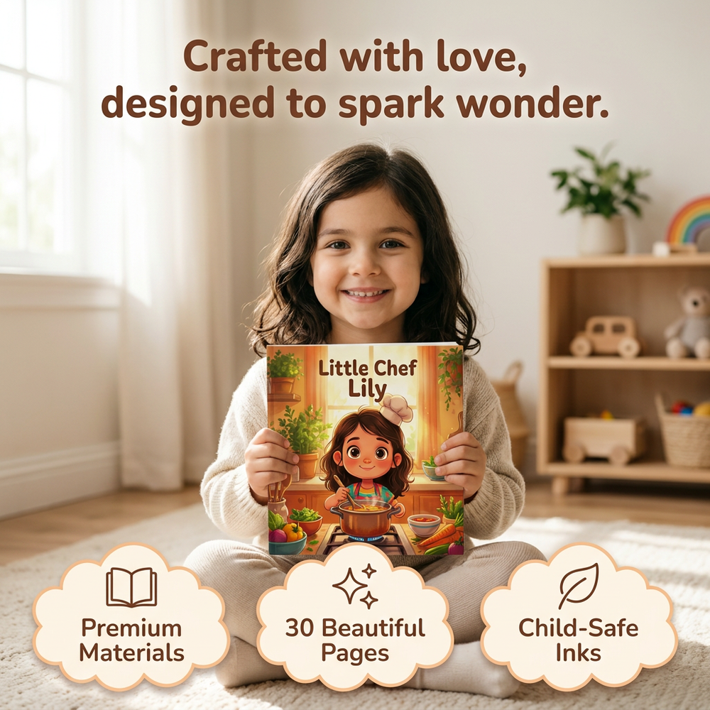 Personalized Chef Storybook for Kids, Custom Name Culinary Adventure, First Birthday Gift — cozy reading moment with mom