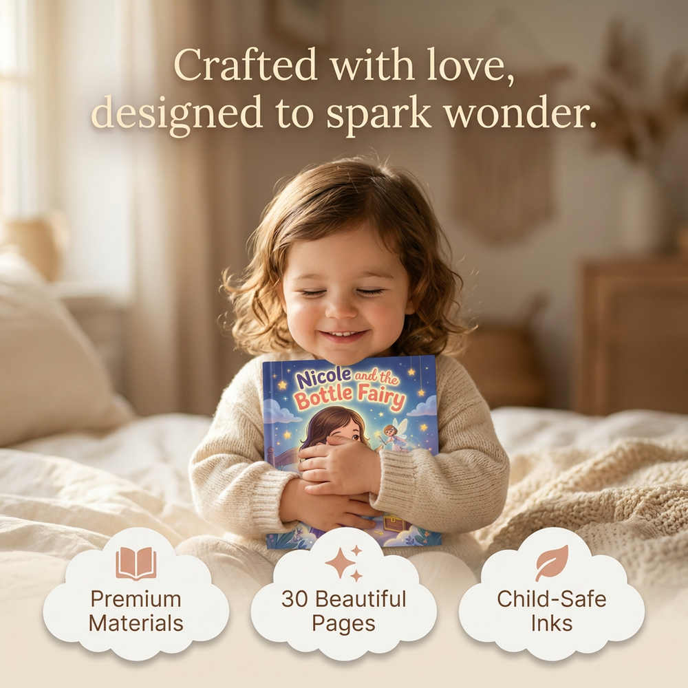 Personalized Fairy Storybook, Custom Name Keepsake, First Birthday Gift — cozy reading moment with mom