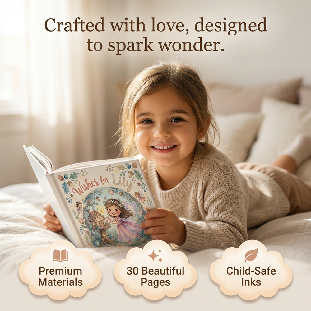 Personalized Fairy Wishes Book, Custom Name Story for Children, Magical Birthday Gift — cozy reading moment with mom