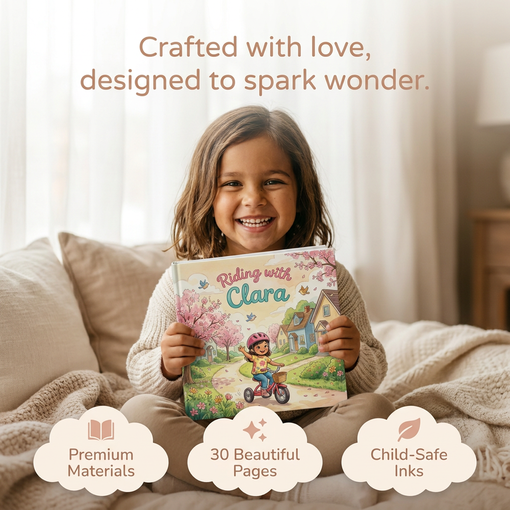 Custom Name Storybook Gift for Kids, Personalized Adventure Ride, Children's Keepsake Book — cozy reading moment with mom