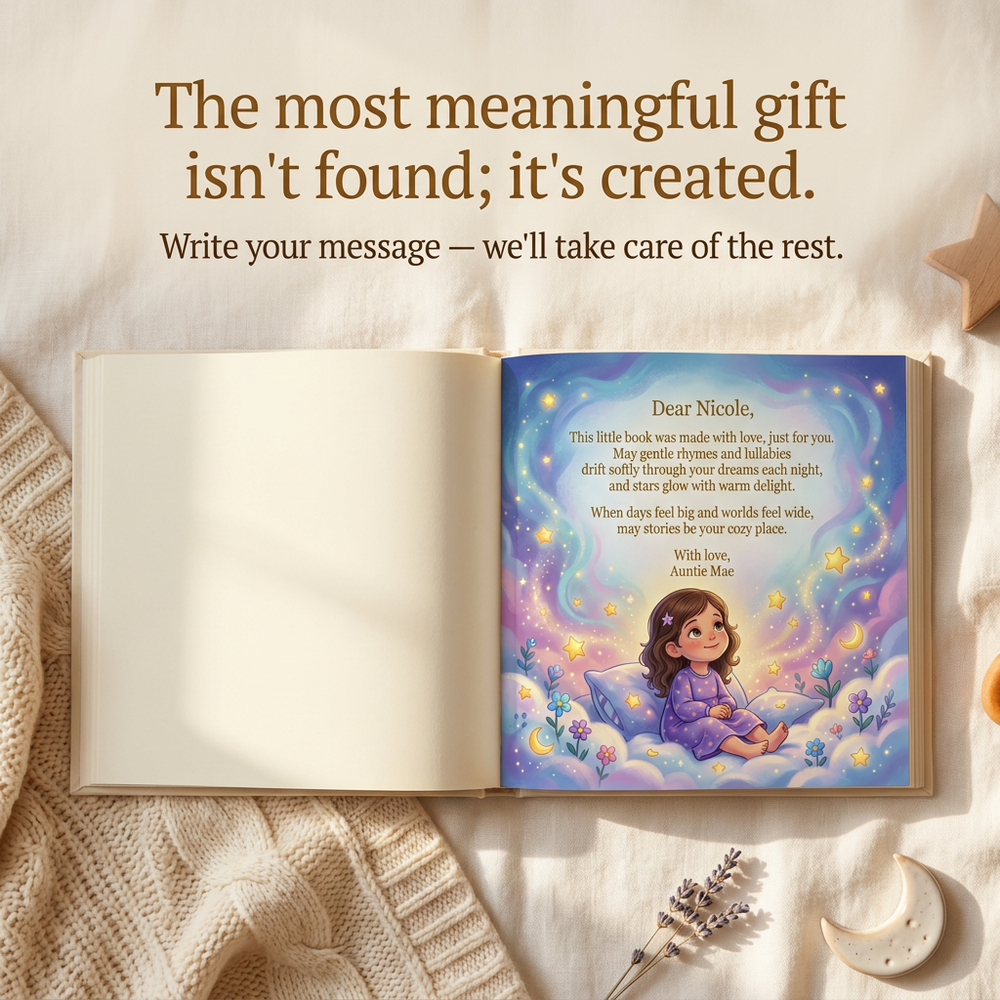 Personalized Fairy Storybook, Custom Name Keepsake, First Birthday Gift — dedication page