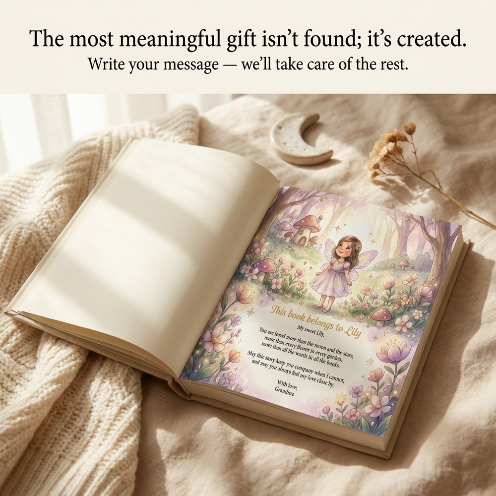 Personalized Fairy Wishes Book, Custom Name Story for Children, Magical Birthday Gift — dedication page