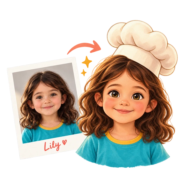 A child’s photo inspires her illustrated storybook character.