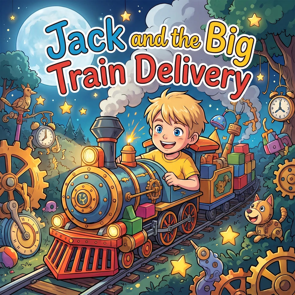 Jack and the Big Train Delivery personalized book cover