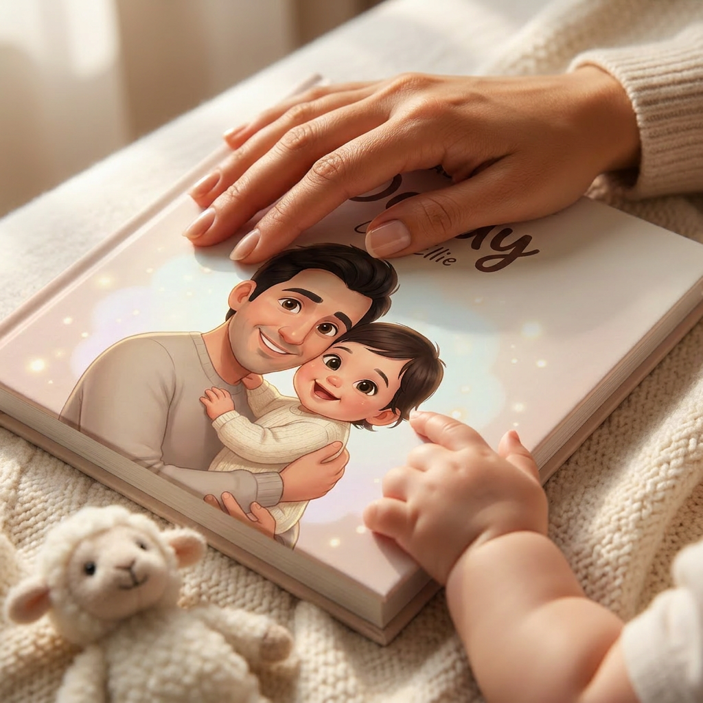 Personalized storybook keepsake being enjoyed