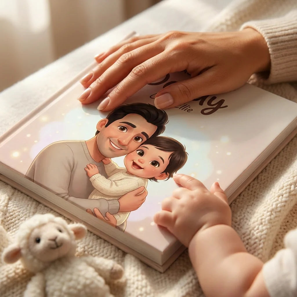 Personalized storybook keepsake being enjoyed